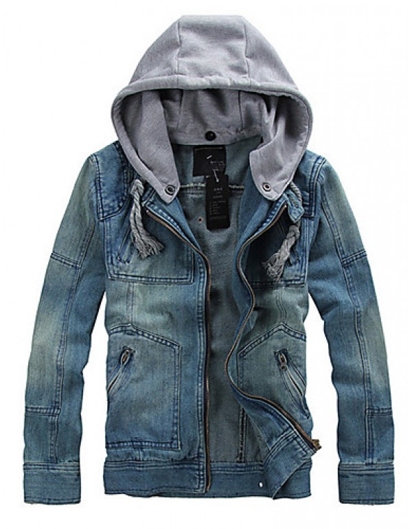 Man Fashion Detachable Denim Jacket Men Sportswear...