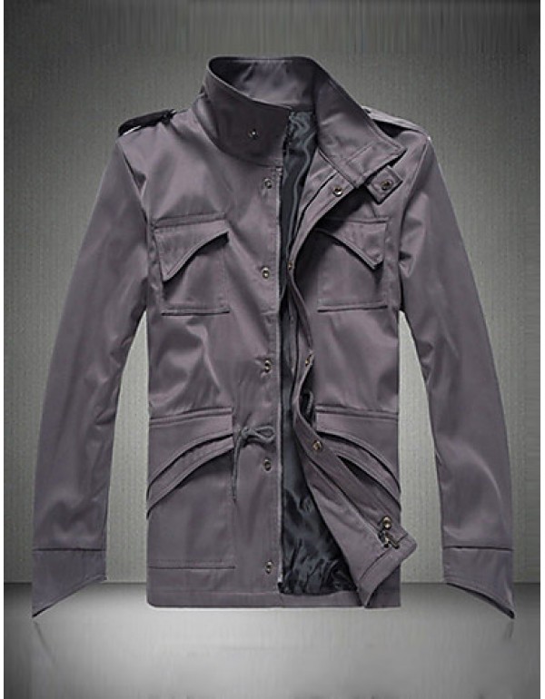 Trendy Autumn Winter Slim Trench Coat Men Cotton Zipper Outerwear Keep Warm Comfortable Jackets Plus Size GESE1