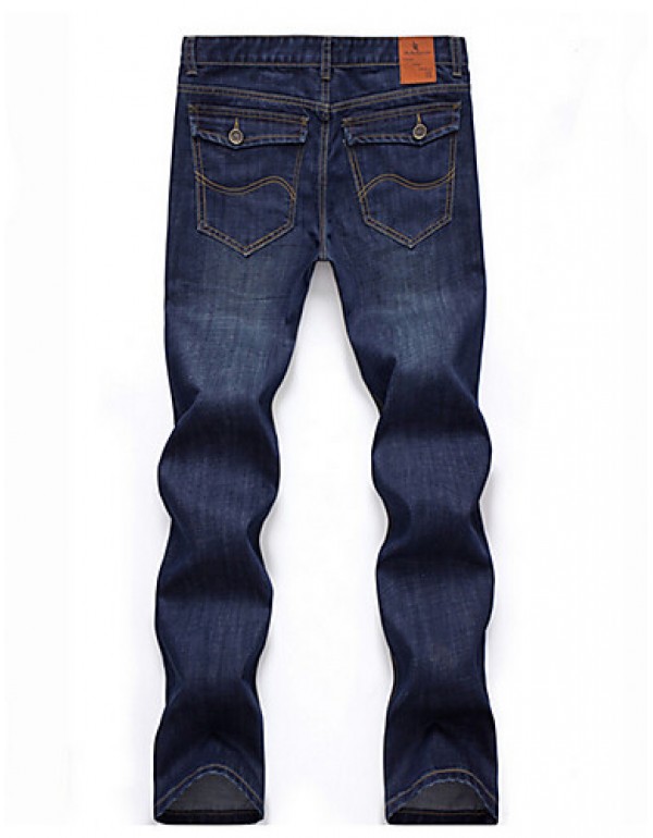 Men's Solid Casual Jeans,Cotton Blue