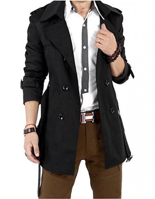 Men Autumn Trench Coat Men Double Breasted Trench Coat Men Outerwear Casual Coat Men's Jackets Windbreaker SOUH9