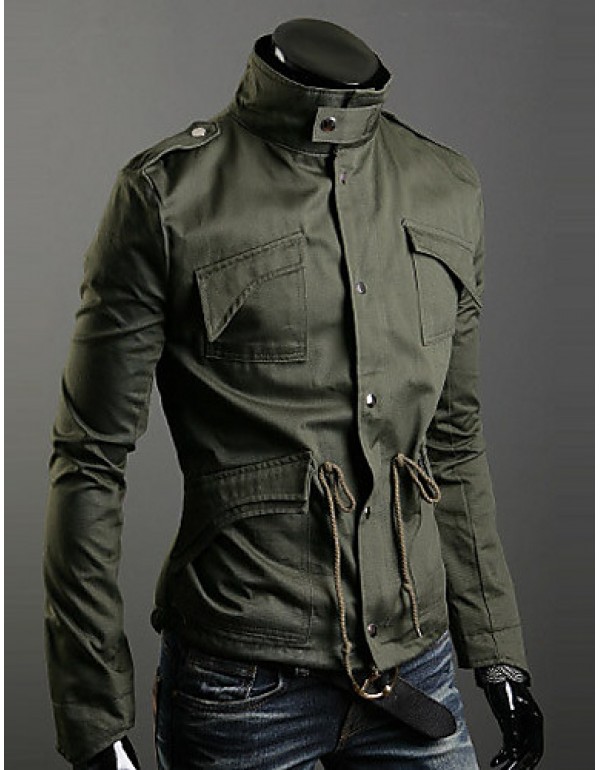 Trendy Autumn Winter Slim Trench Coat Men Cotton Zipper Outerwear Keep Warm Comfortable Jackets Plus Size GESE1