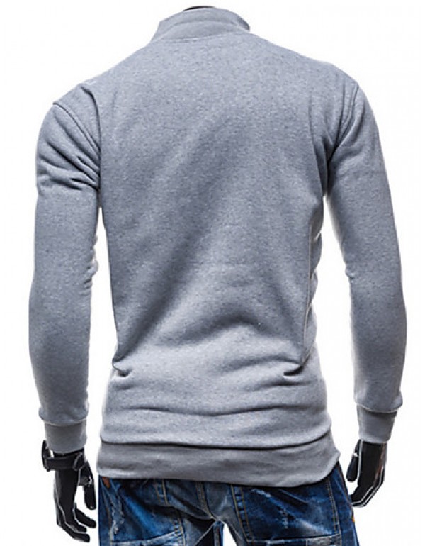 Men's Long Sleeve Hoodie & Sweatshirt,Cotton Solid