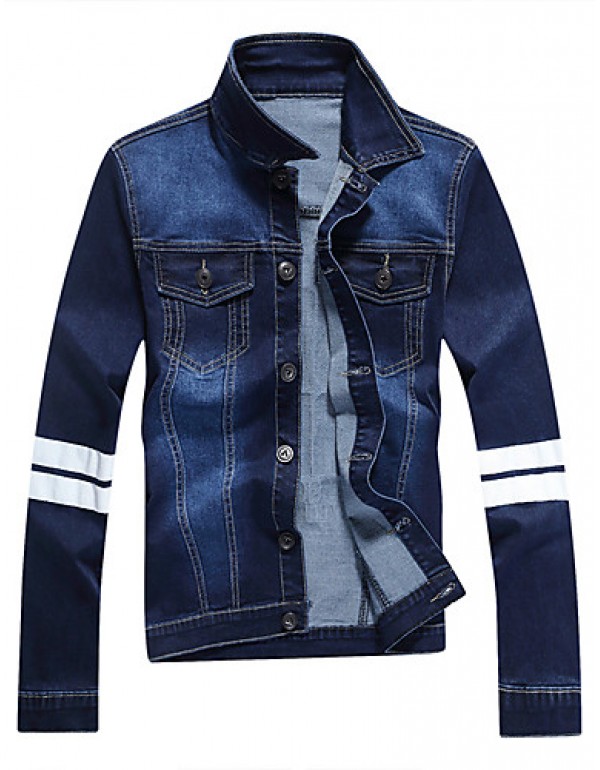 The new summer youth stretch slim jeans thin breathable stamp casual denim jackets