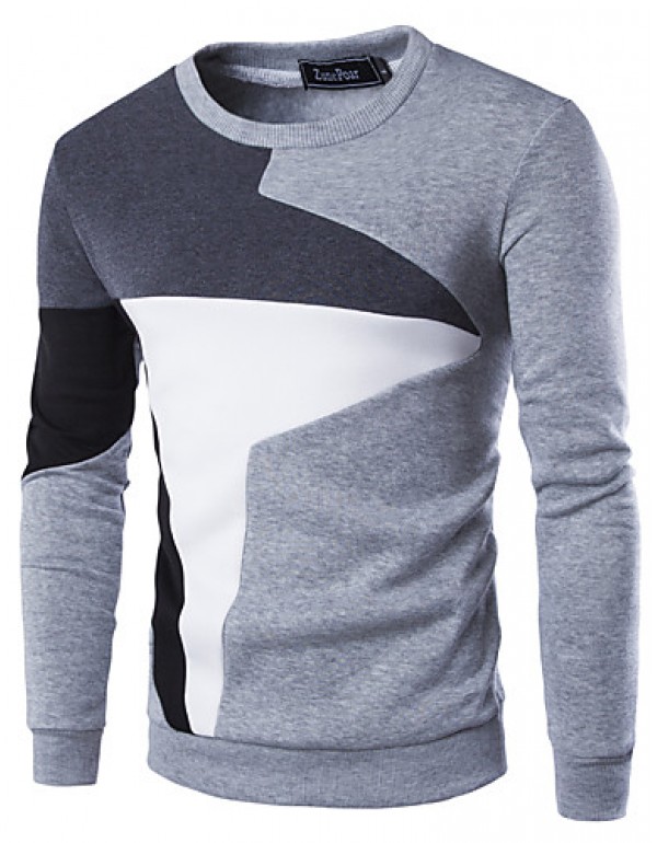 Men's Fashion Slim Stitching Pullover Sweatshirt,C...